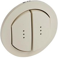 Лицевая панель Legrand Celiane для 2-кл. выключателя с подсветкой IP44 слоновая кость картинка